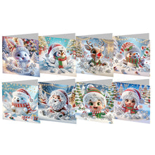 Load image into Gallery viewer, 8Pcs Christmas DIY Diamond Painting Card Diamond Daily Wish Card for Adults Kids
