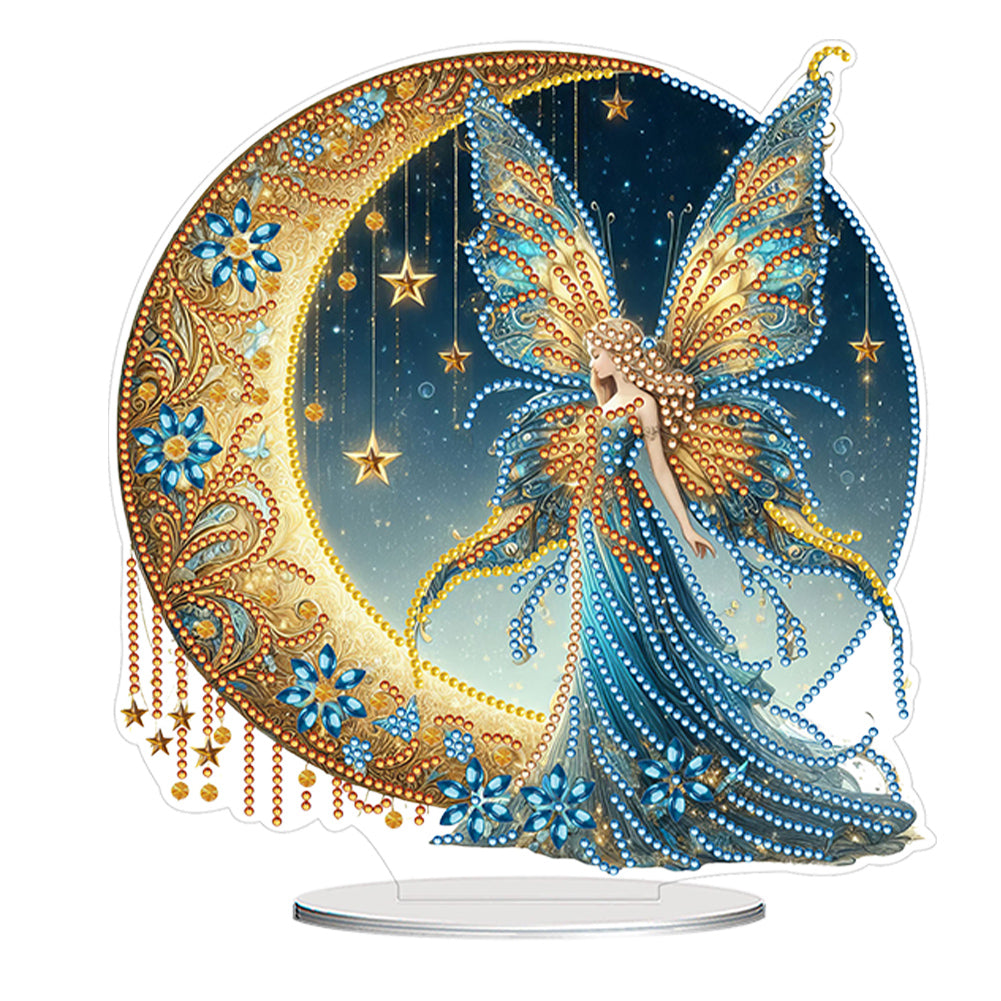 Acrylic Special Shape Moonlight Goddess Table Top Diamond Painting Ornament Kits