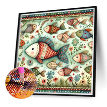 Load image into Gallery viewer, Diamond Painting - Full Round - Abstract fish school (40*40CM)
