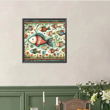 Load image into Gallery viewer, Diamond Painting - Full Round - Abstract fish school (40*40CM)

