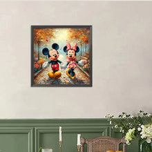 Load image into Gallery viewer, Diamond Painting - Full Round - Mickey and Minnie under the fallen leaves (40*40CM)
