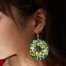 Load image into Gallery viewer, 6 Pairs Double Sided Christmas Wreath Diamond Painting Earrings Jewelry
