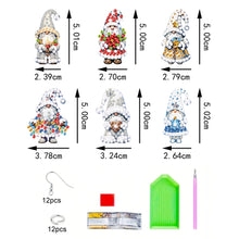 Load image into Gallery viewer, 6 Pairs Double Sided Christmas Gnome Diamond Painting Earrings for Women Girls
