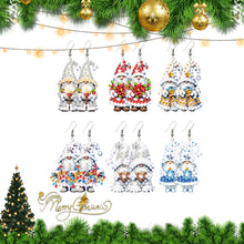 Load image into Gallery viewer, 6 Pairs Double Sided Christmas Gnome Diamond Painting Earrings for Women Girls
