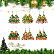 Load image into Gallery viewer, 6 Pairs Double Sided Christmas Tree Diamond Painting Earrings for Women Girls
