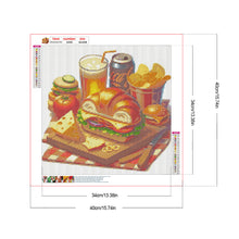 Load image into Gallery viewer, Diamond Painting - Full Round - Hamburger and cola food (40*40CM)
