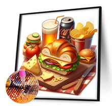 Load image into Gallery viewer, Diamond Painting - Full Round - Hamburger and cola food (40*40CM)
