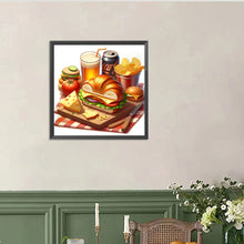 Load image into Gallery viewer, Diamond Painting - Full Round - Hamburger and cola food (40*40CM)
