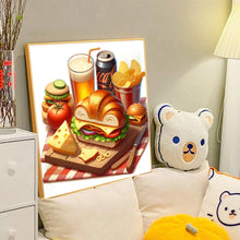 Load image into Gallery viewer, Diamond Painting - Full Round - Hamburger and cola food (40*40CM)
