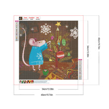 Load image into Gallery viewer, Diamond Painting - Full Round - Christmas tree and mouse illustration (40*40CM)
