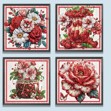 Load image into Gallery viewer, 4Pcs Partial Special Diamond Painting Set - Red fruit and red flower (30*30CM)
