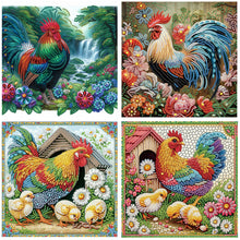 Load image into Gallery viewer, 4Pcs Partial Special Diamond Painting Set - Chicken (30*30CM)
