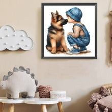 Load image into Gallery viewer, Diamond Painting - Full Round - Child and puppy (40*40CM)
