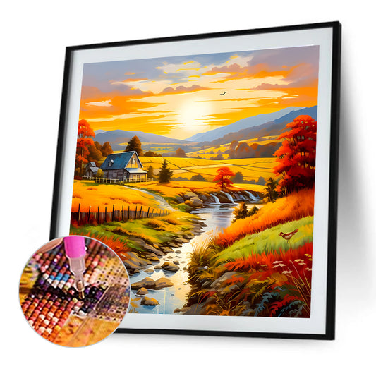 Diamond Painting - Full Round - Village forest (40*40CM)
