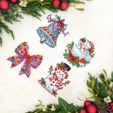 Load image into Gallery viewer, 4Pcs Acrylic Special Shaped Christmas DIY Diamond Art Brooch Kit for Women Girls
