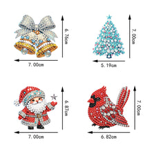 Load image into Gallery viewer, 4Pcs Acrylic Special Shaped Christmas DIY Diamond Art Brooch Kit for Women Girls
