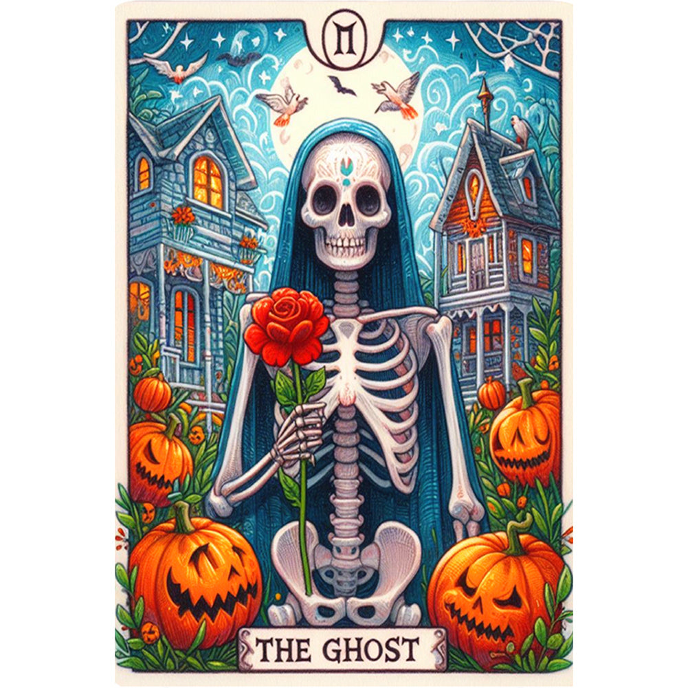 Diamond Painting - Full Round - Skull Pumpkin Tarot (40*60CM)