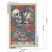 Load image into Gallery viewer, Diamond Painting - Full Round - Skull Drinking Tea Tarot (40*60CM)
