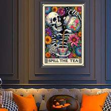Load image into Gallery viewer, Diamond Painting - Full Round - Skull Drinking Tea Tarot (40*60CM)
