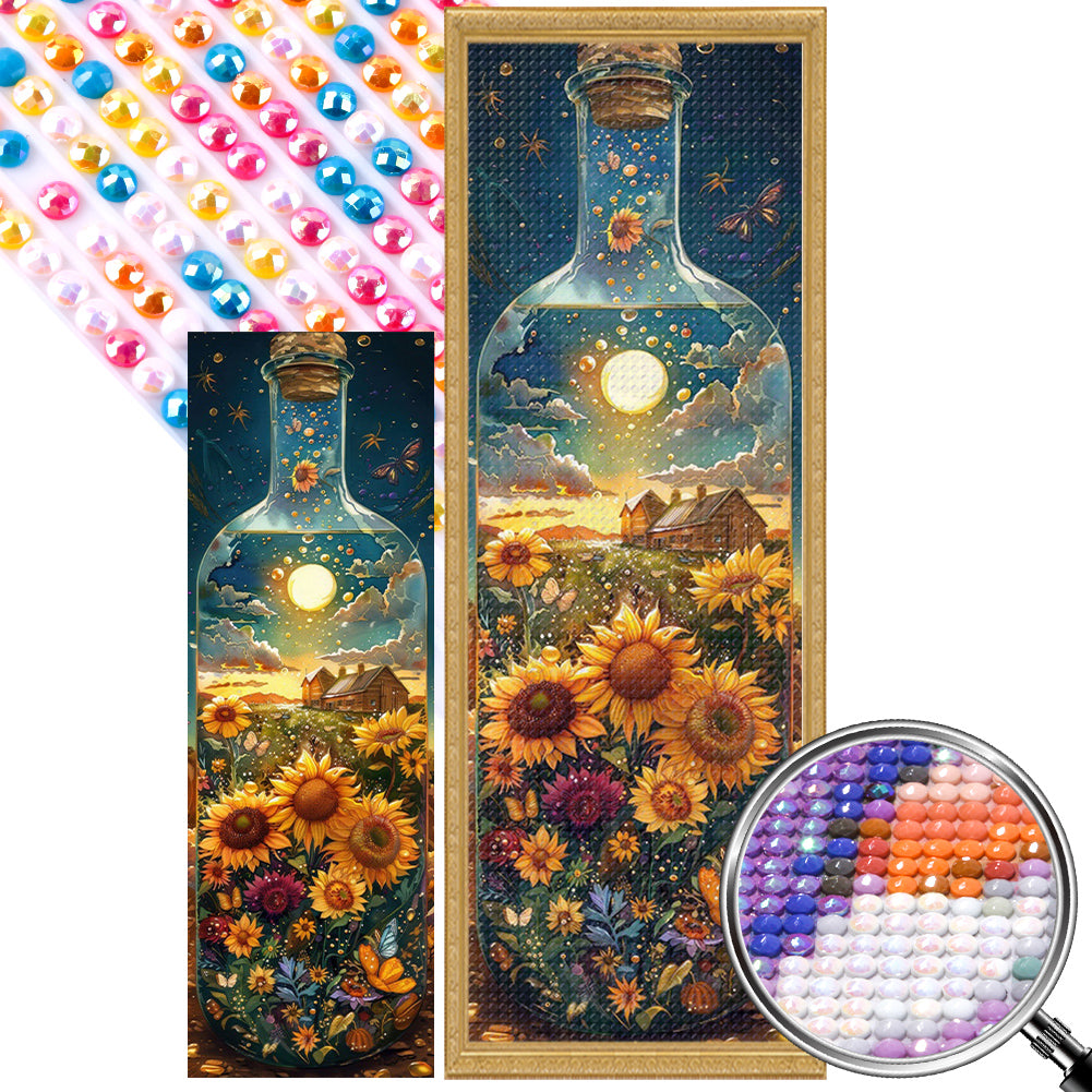 AB Diamond Painting - Full Round - Farm sunflower glass bottle (30*90CM)