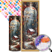 Load image into Gallery viewer, AB Diamond Painting - Full Round - Winter cabin glass bottle (30*90CM)
