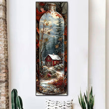 Load image into Gallery viewer, AB Diamond Painting - Full Round - Winter cabin glass bottle (30*90CM)
