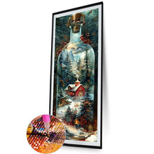 Load image into Gallery viewer, AB Diamond Painting - Full Round - Winter cabin glass bottle (30*90CM)
