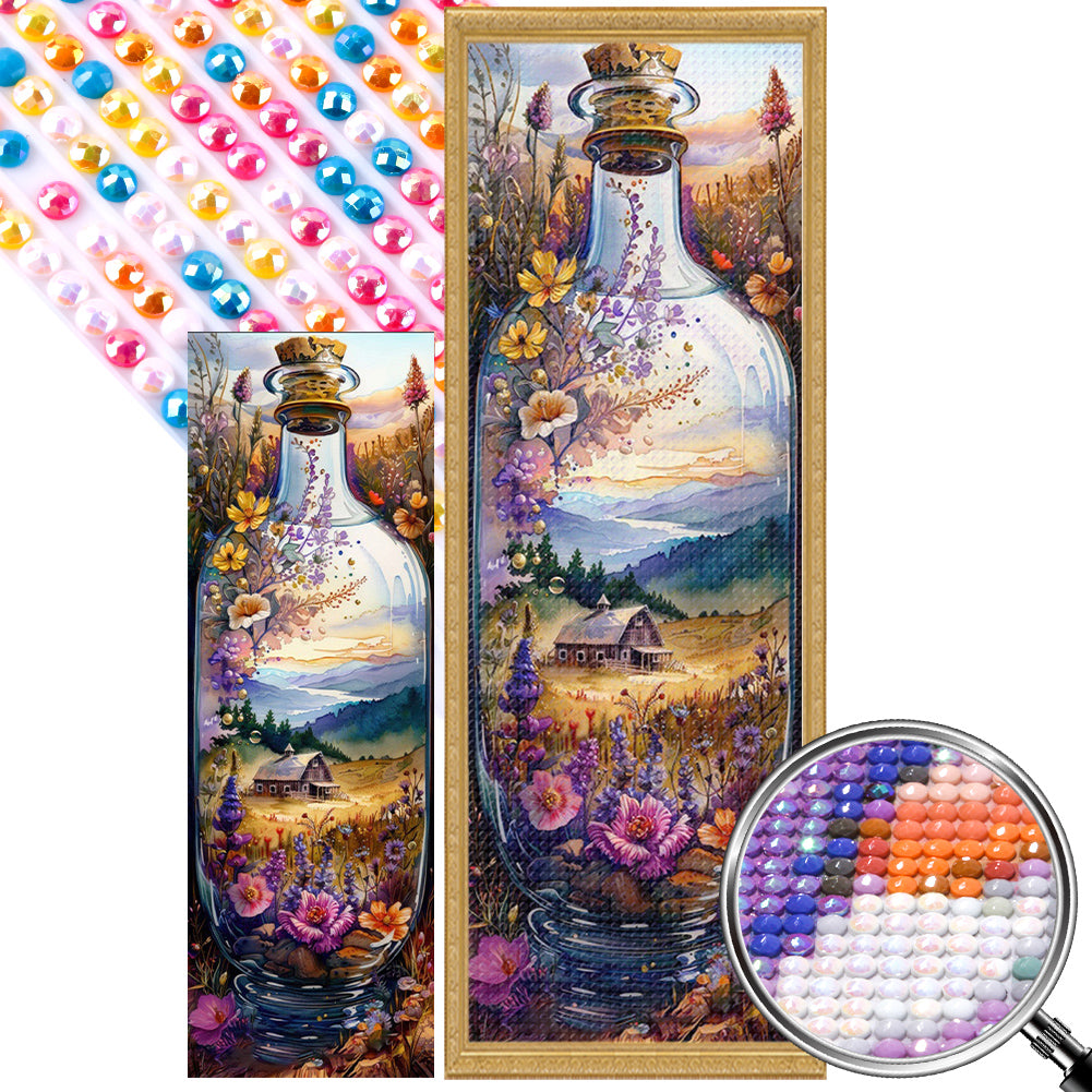 AB Diamond Painting - Full Round - Farm landscape glass bottle (30*90CM)