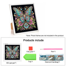 Load image into Gallery viewer, Diamond Painting - Partial Special Shaped - Black background butterfly (30*30CM)
