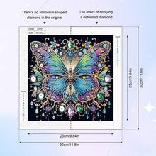 Load image into Gallery viewer, Diamond Painting - Partial Special Shaped - Black background butterfly (30*30CM)
