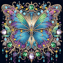 Load image into Gallery viewer, Diamond Painting - Partial Special Shaped - Black background butterfly (30*30CM)
