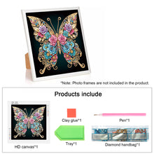 Load image into Gallery viewer, Diamond Painting - Partial Special Shaped - Black background butterfly (30*30CM)
