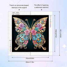 Load image into Gallery viewer, Diamond Painting - Partial Special Shaped - Black background butterfly (30*30CM)
