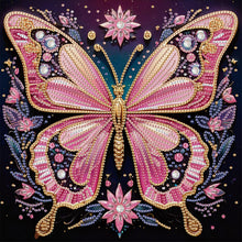 Load image into Gallery viewer, Diamond Painting - Partial Special Shaped - Black background butterfly (30*30CM)
