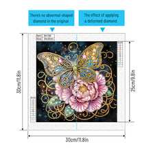 Load image into Gallery viewer, Diamond Painting - Partial Special Shaped - Black background butterfly (30*30CM)
