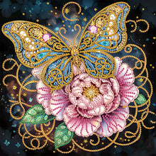 Load image into Gallery viewer, Diamond Painting - Partial Special Shaped - Black background butterfly (30*30CM)
