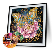 Load image into Gallery viewer, Diamond Painting - Partial Special Shaped - Black background butterfly (30*30CM)
