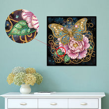 Load image into Gallery viewer, Diamond Painting - Partial Special Shaped - Black background butterfly (30*30CM)
