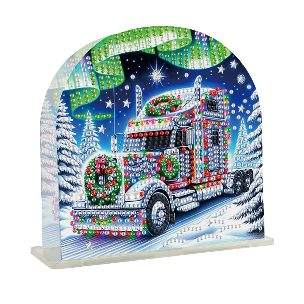 Christmas Acrylic DIY 5D Diamond Art Painting Napkin Holder Set Home Table Decor