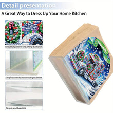 Load image into Gallery viewer, Christmas Acrylic DIY 5D Diamond Art Painting Napkin Holder Set Home Table Decor
