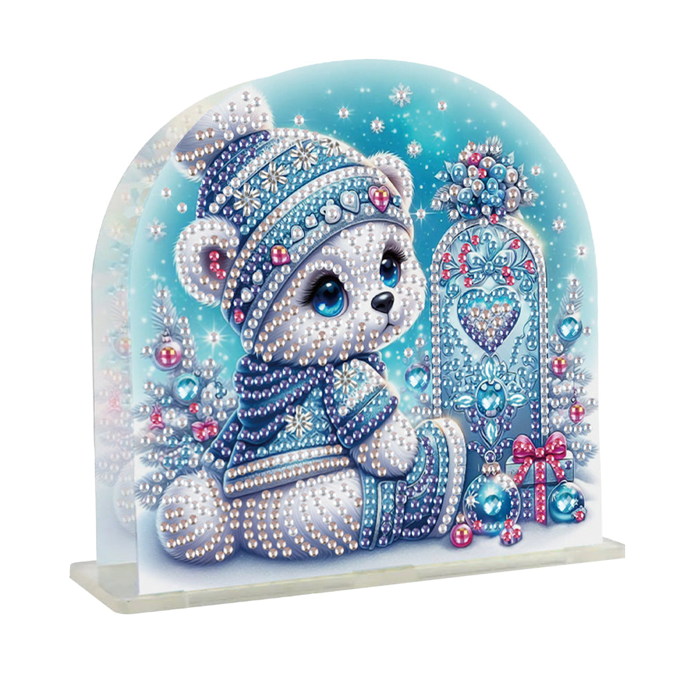 Christmas Acrylic DIY 5D Diamond Art Painting Napkin Holder Set Home Table Decor