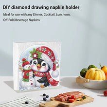Load image into Gallery viewer, Christmas Acrylic DIY 5D Diamond Art Painting Napkin Holder Set Home Table Decor
