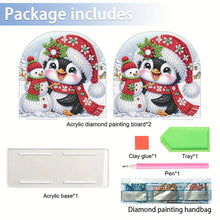 Load image into Gallery viewer, Christmas Acrylic DIY 5D Diamond Art Painting Napkin Holder Set Home Table Decor
