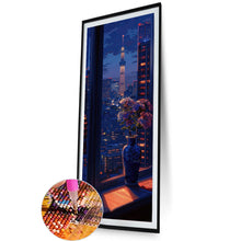 Load image into Gallery viewer, Diamond Painting - Full Round - Late night window vase and Tokyo Skytree in Japan (30*90CM)
