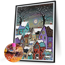 Load image into Gallery viewer, Diamond Painting - Full Round - Snowy night village (30*40CM)
