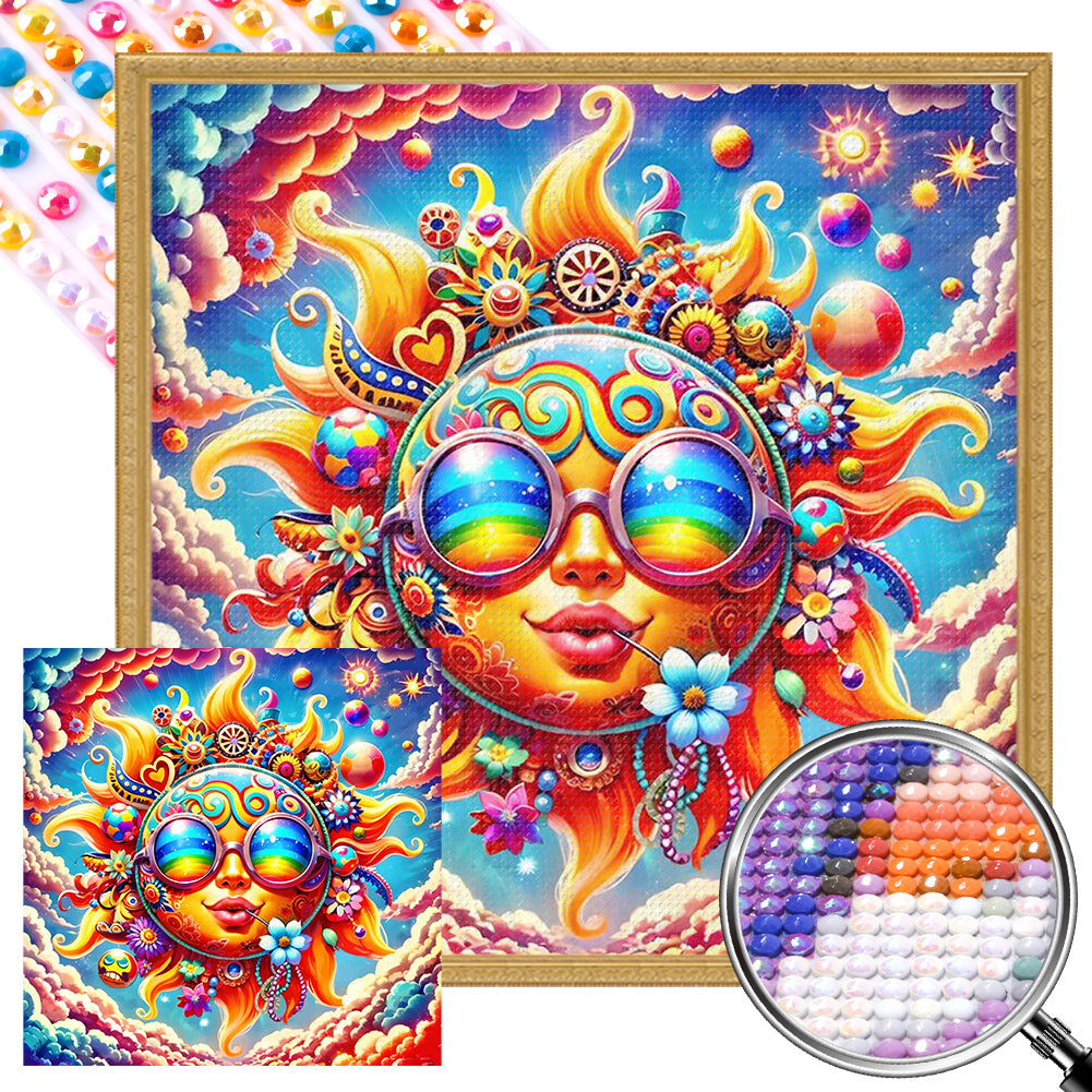 AB Diamond Painting - Full Round - Colorful trend sun (40*40CM)
