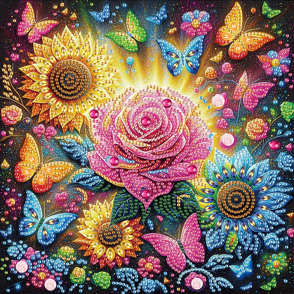 Diamond Painting - Partial Special Shaped - Flower bouquet (30*30CM)