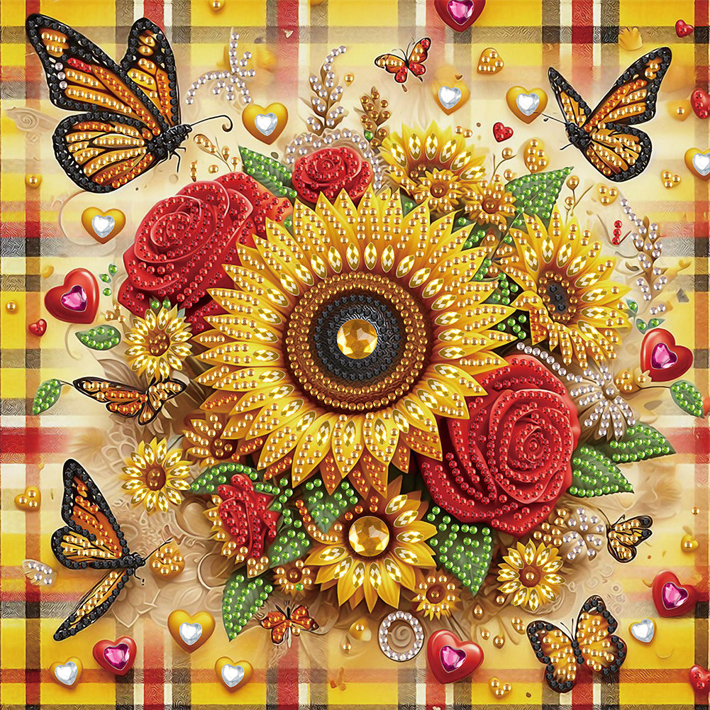 Diamond Painting - Partial Special Shaped - Flower bouquet (30*30CM)