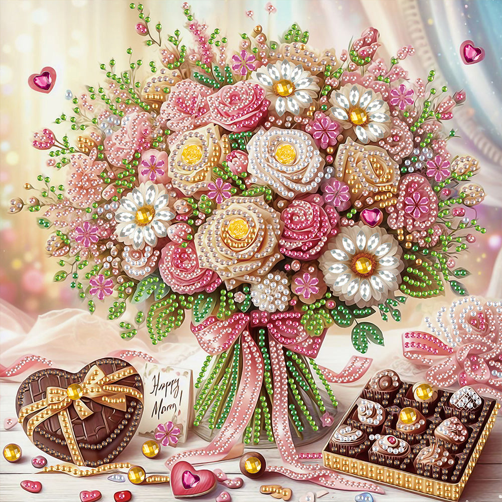 Diamond Painting - Partial Special Shaped - Flower bouquet (30*30CM)