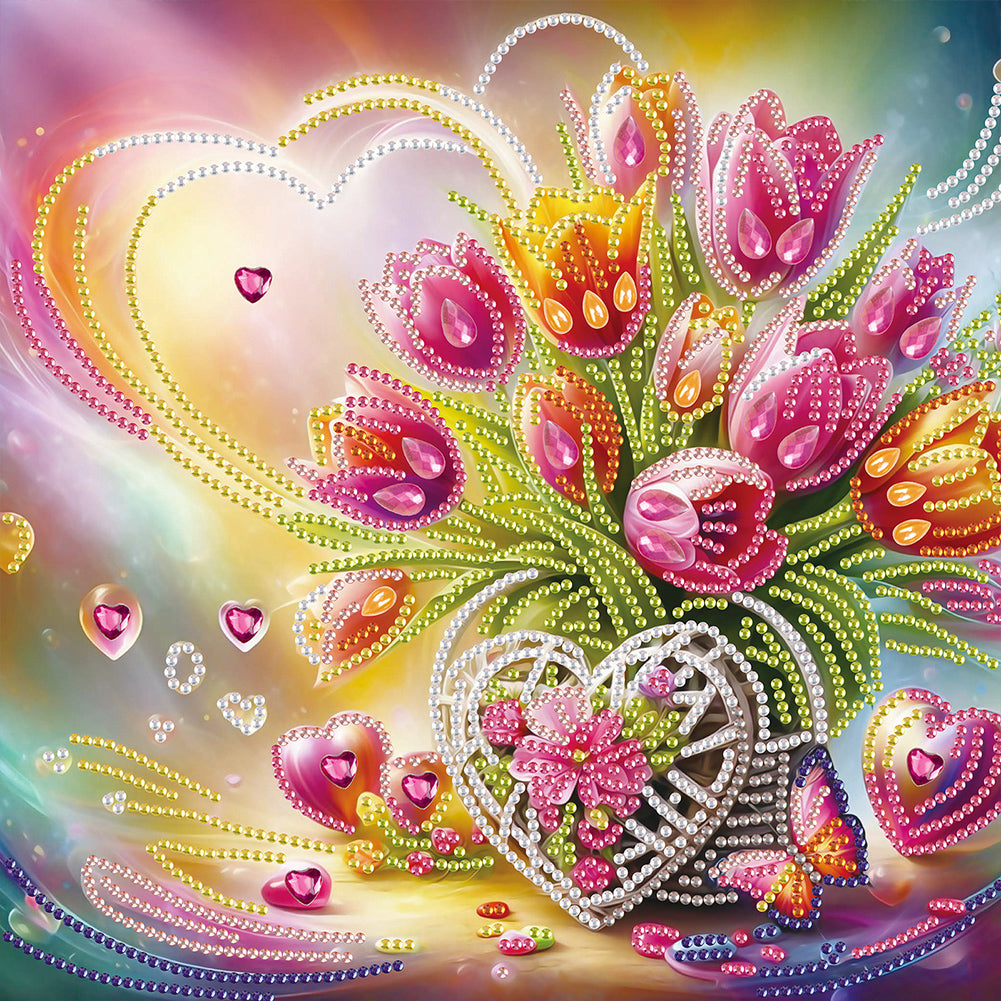 Diamond Painting - Partial Special Shaped - Flower bouquet (30*30CM)